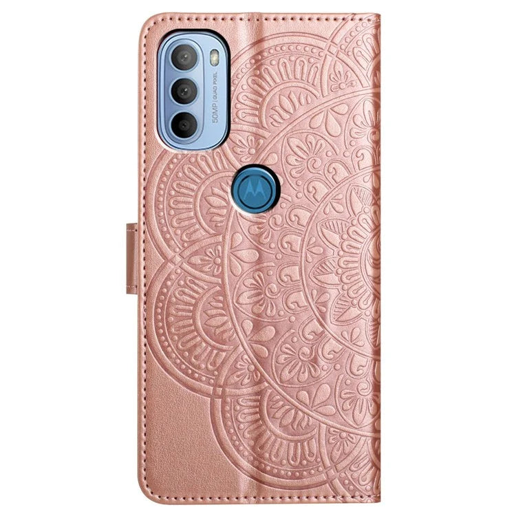 For Motorola Moto G31 4G / Moto G41 4G Case Flower Pattern Wallet Style Phone Cover