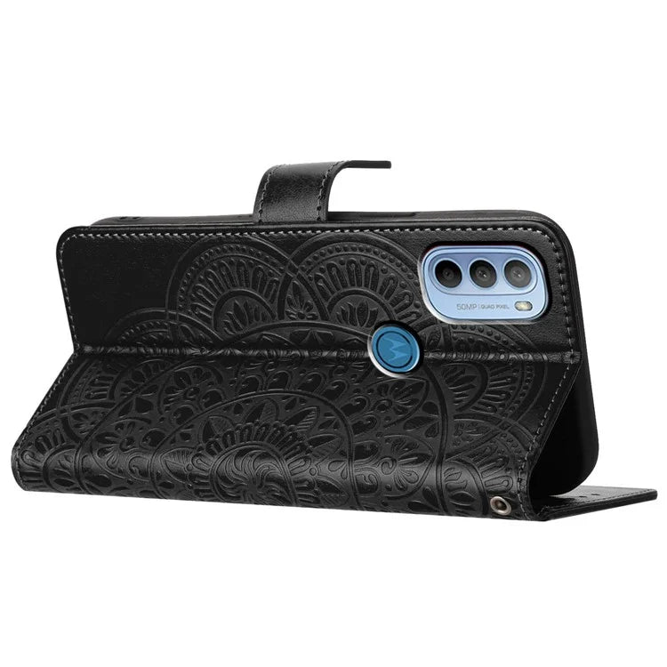 For Motorola Moto G31 4G / Moto G41 4G Case Flower Pattern Wallet Style Phone Cover