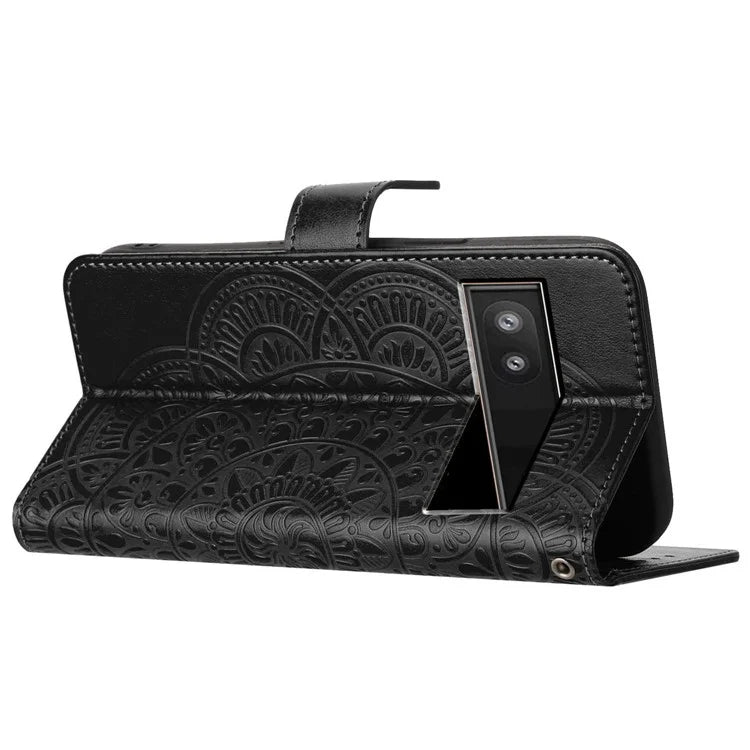 For Google Pixel 7a PU Leather Wallet Case Cover Flower Pattern