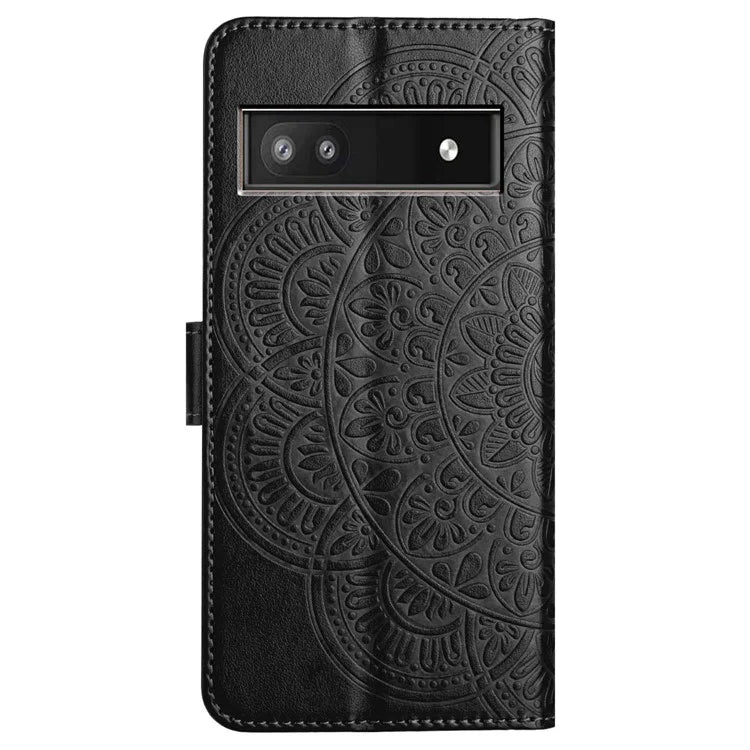 For Google Pixel 7a PU Leather Wallet Case Cover Flower Pattern