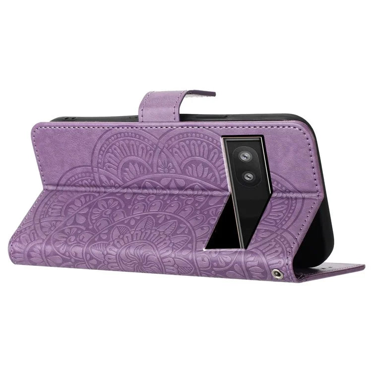 For Google Pixel 7a PU Leather Wallet Case Cover Flower Pattern