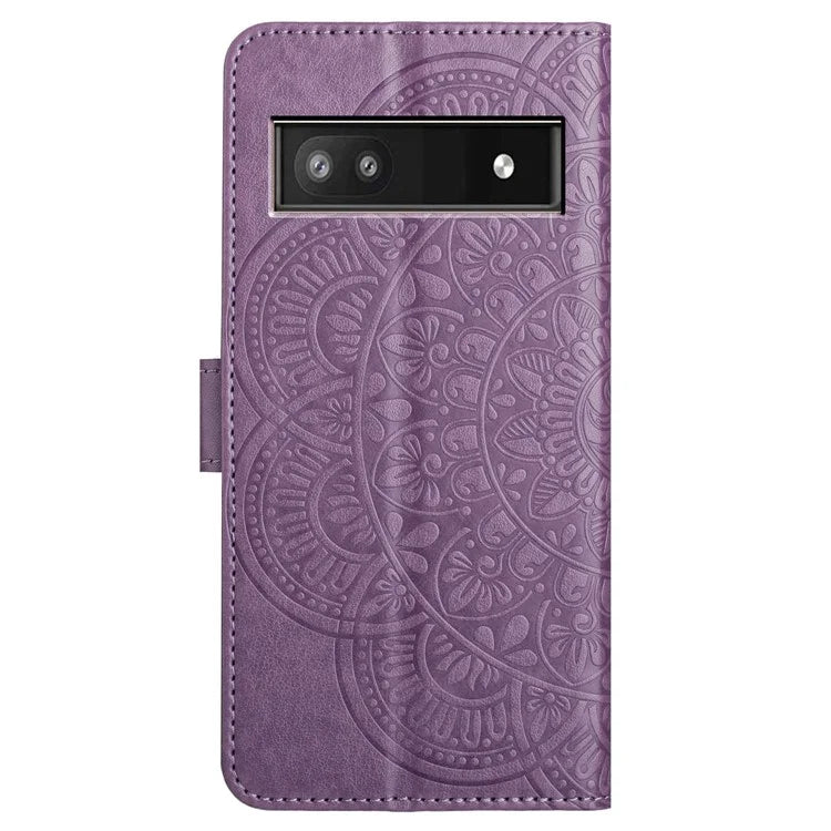 For Google Pixel 7a PU Leather Wallet Case Cover Flower Pattern