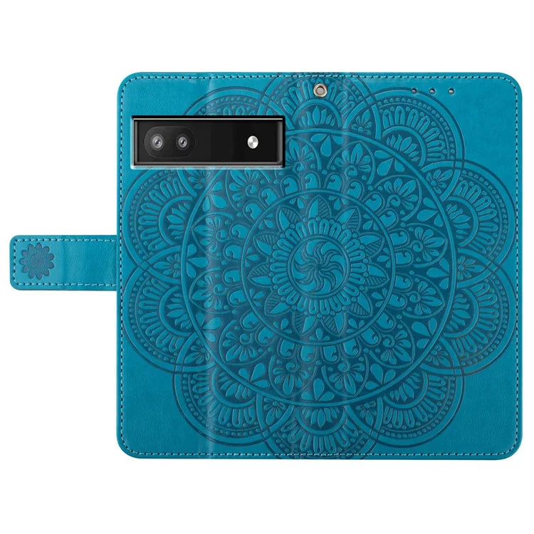 For Google Pixel 7a PU Leather Wallet Case Cover Flower Pattern