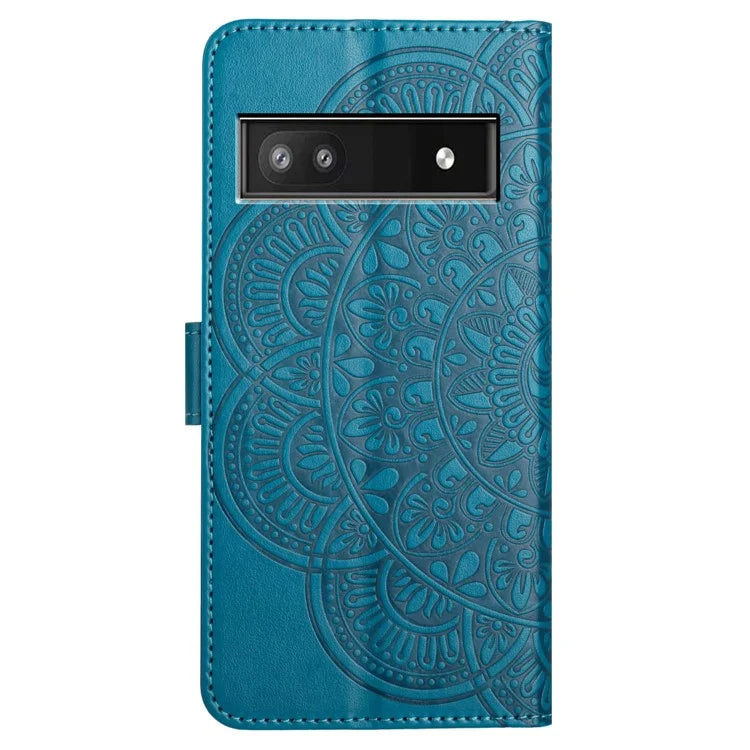 For Google Pixel 7a PU Leather Wallet Case Cover Flower Pattern