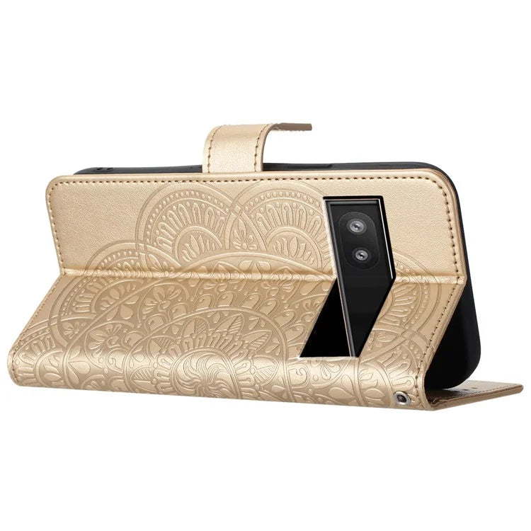 For Google Pixel 7a PU Leather Wallet Case Cover Flower Pattern