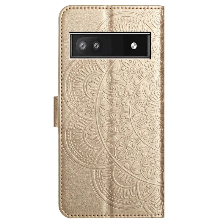 For Google Pixel 7a PU Leather Wallet Case Cover Flower Pattern