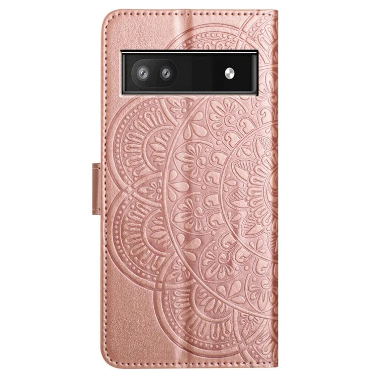 For Google Pixel 7a PU Leather Wallet Case Cover Flower Pattern