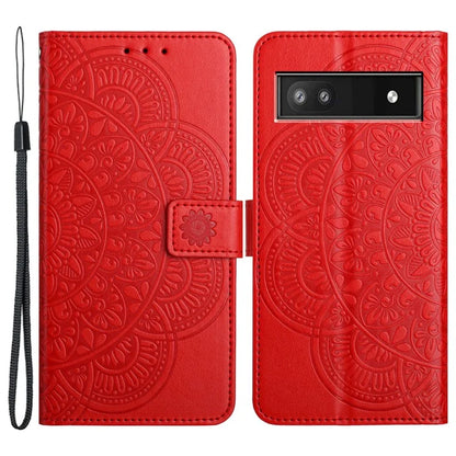 For Google Pixel 7a PU Leather Wallet Case Cover Flower Pattern