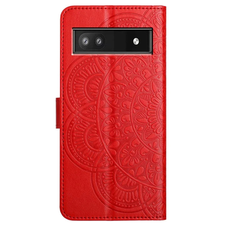 For Google Pixel 7a PU Leather Wallet Case Cover Flower Pattern