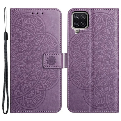For Samsung Galaxy A42 5G Case Flower Pattern PU Leather Wallet Phone Cover