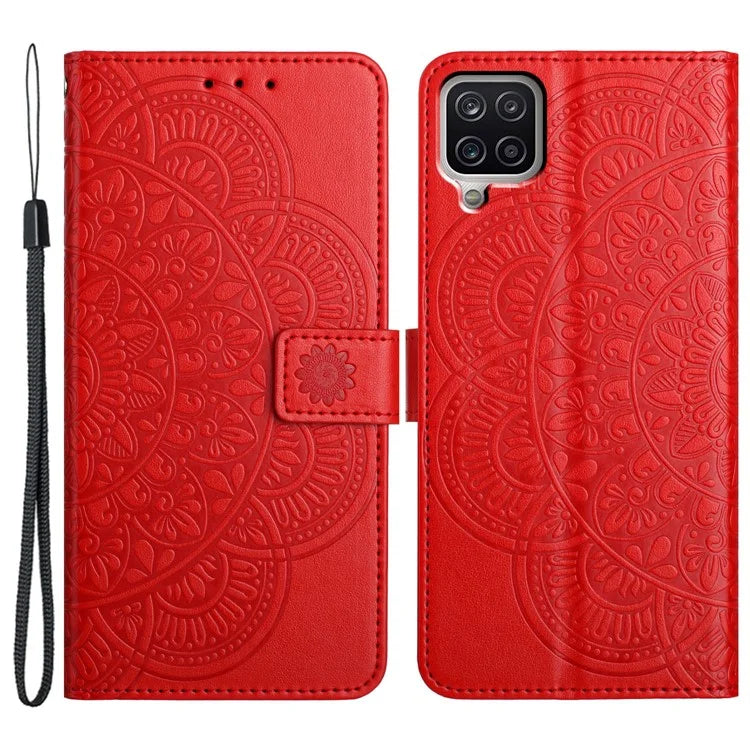 For Samsung Galaxy A42 5G Case Flower Pattern PU Leather Wallet Phone Cover