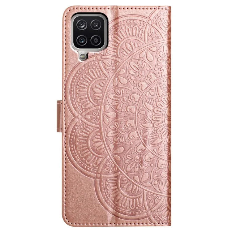 For Samsung Galaxy A22 4G (EU Version) Case Leather Flip Cover with Card Slots + Wrist Strap