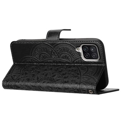 For Samsung Galaxy A22 4G (EU Version) Case Leather Flip Cover with Card Slots + Wrist Strap