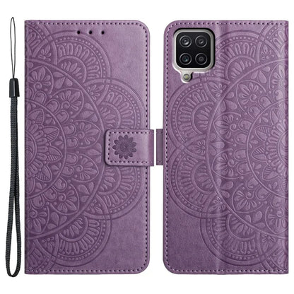 For Samsung Galaxy A22 4G (EU Version) Case Leather Flip Cover with Card Slots + Wrist Strap