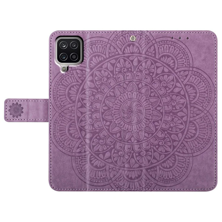 For Samsung Galaxy A22 4G (EU Version) Case Leather Flip Cover with Card Slots + Wrist Strap