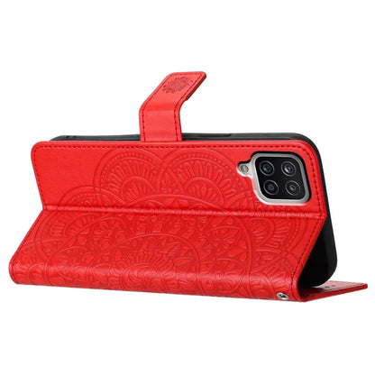 For Samsung Galaxy A22 4G (EU Version) Case Leather Flip Cover with Card Slots + Wrist Strap