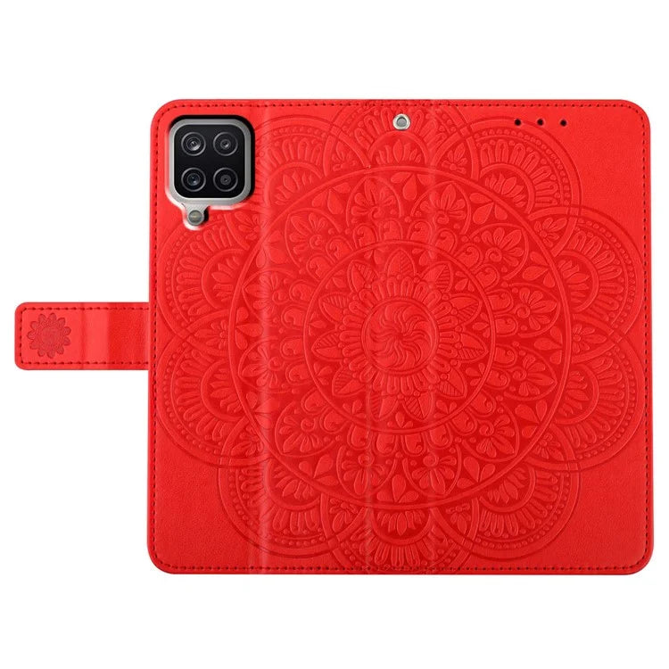 For Samsung Galaxy A22 4G (EU Version) Case Leather Flip Cover with Card Slots + Wrist Strap
