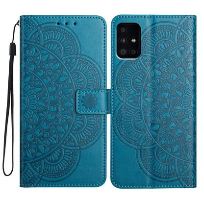 For Samsung Galaxy A51 4G SM-A515 PU Leather Wallet Case Imprinted Flower Cover