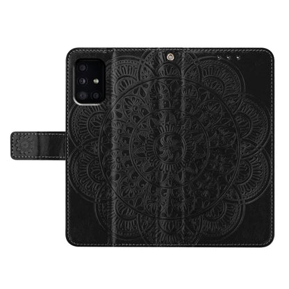 For Samsung Galaxy A51 4G SM-A515 PU Leather Wallet Case Imprinted Flower Cover