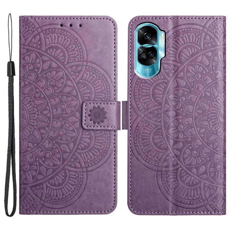 For Honor 90 Lite 5G / X50i 5G Case Flower Design Leather Wallet Flip Phone Cover