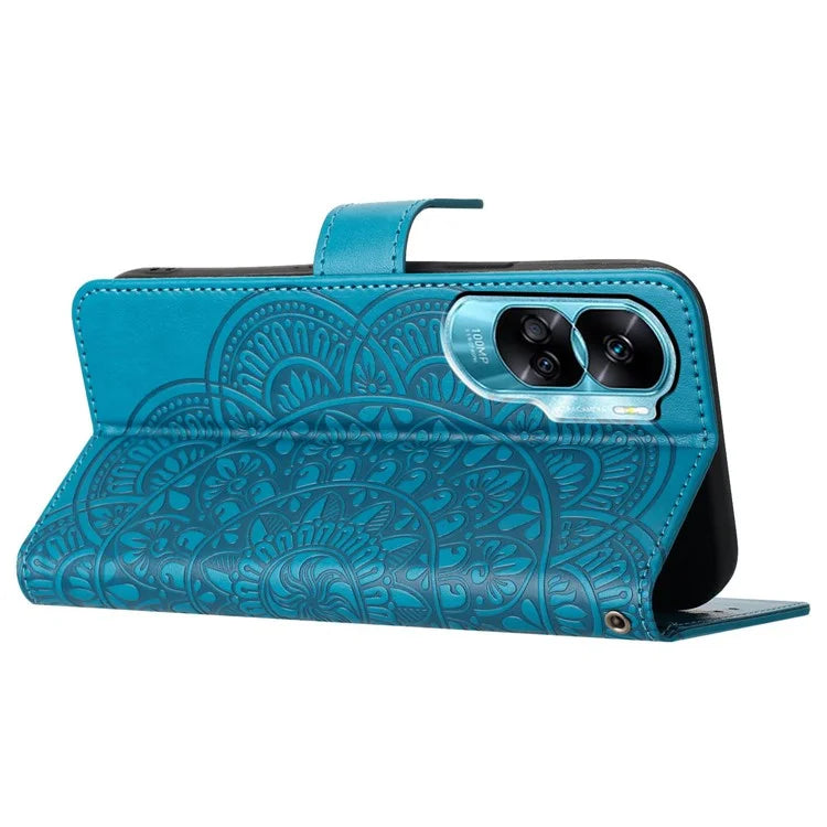 For Honor 90 Lite 5G / X50i 5G Case Flower Design Leather Wallet Flip Phone Cover