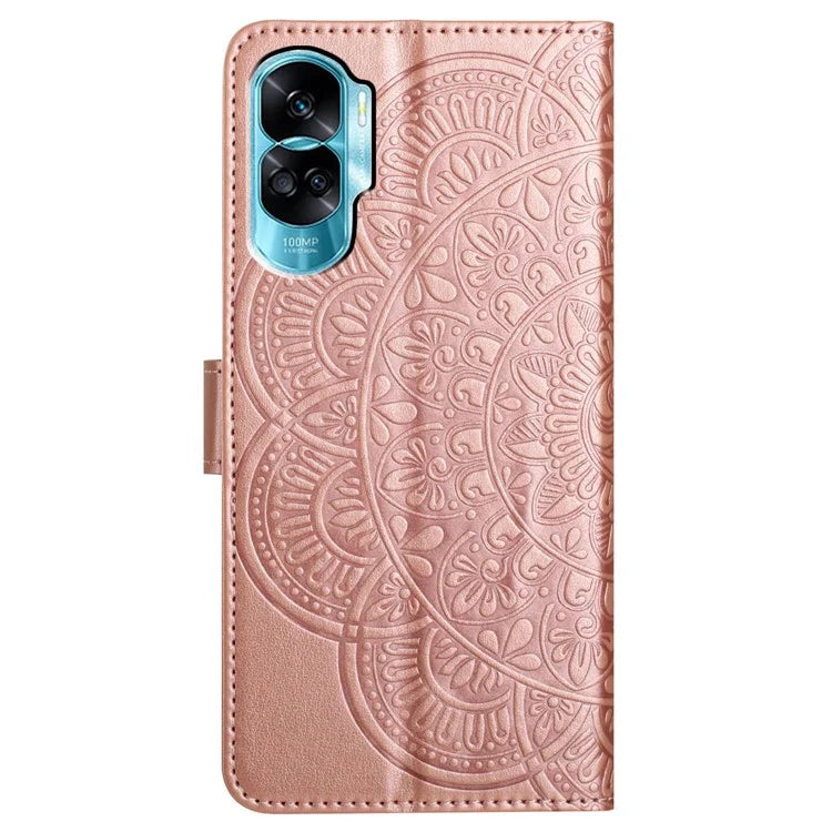 For Honor 90 Lite 5G / X50i 5G Case Flower Design Leather Wallet Flip Phone Cover