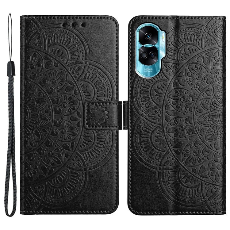 For Honor 90 Lite 5G / X50i 5G Case Flower Design Leather Wallet Flip Phone Cover