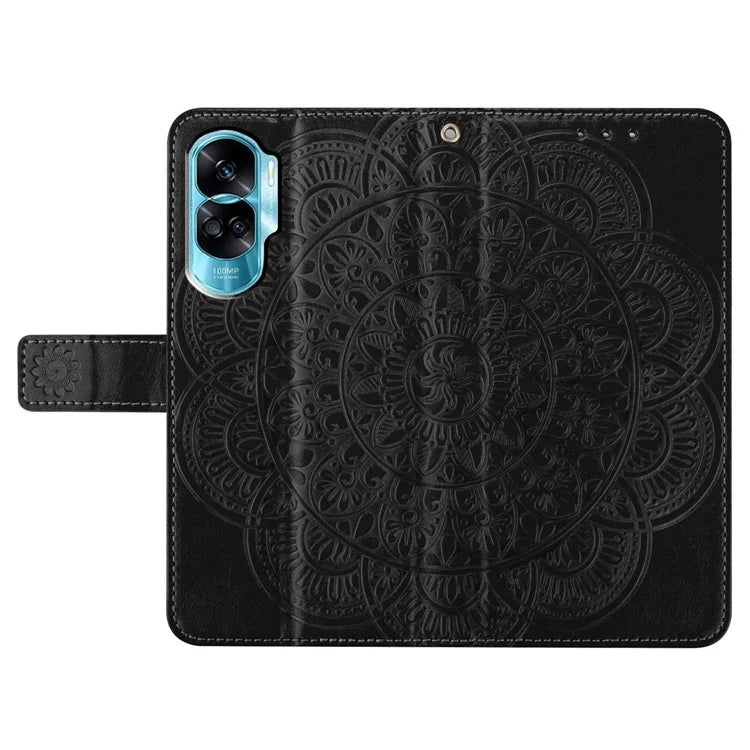 For Honor 90 Lite 5G / X50i 5G Case Flower Design Leather Wallet Flip Phone Cover