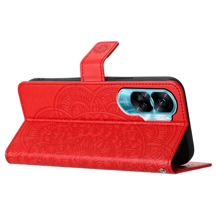 For Honor 90 Lite 5G / X50i 5G Case Flower Design Leather Wallet Flip Phone Cover