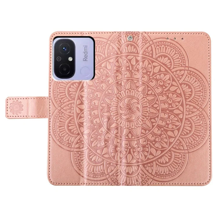 For Xiaomi Redmi 12C 4G Case Folio PU Leather Flip Cover with 3 Card Slots Stand
