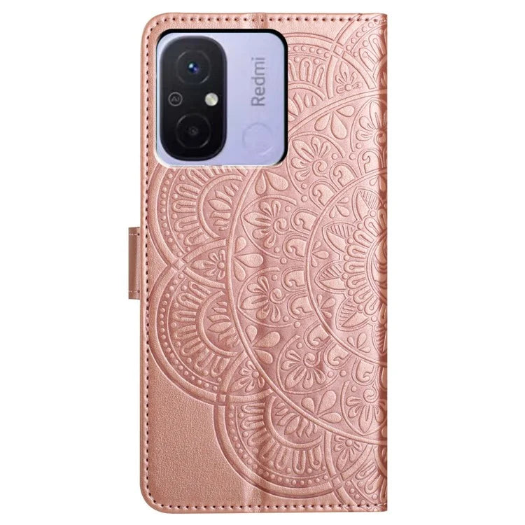 For Xiaomi Redmi 12C 4G Case Folio PU Leather Flip Cover with 3 Card Slots Stand