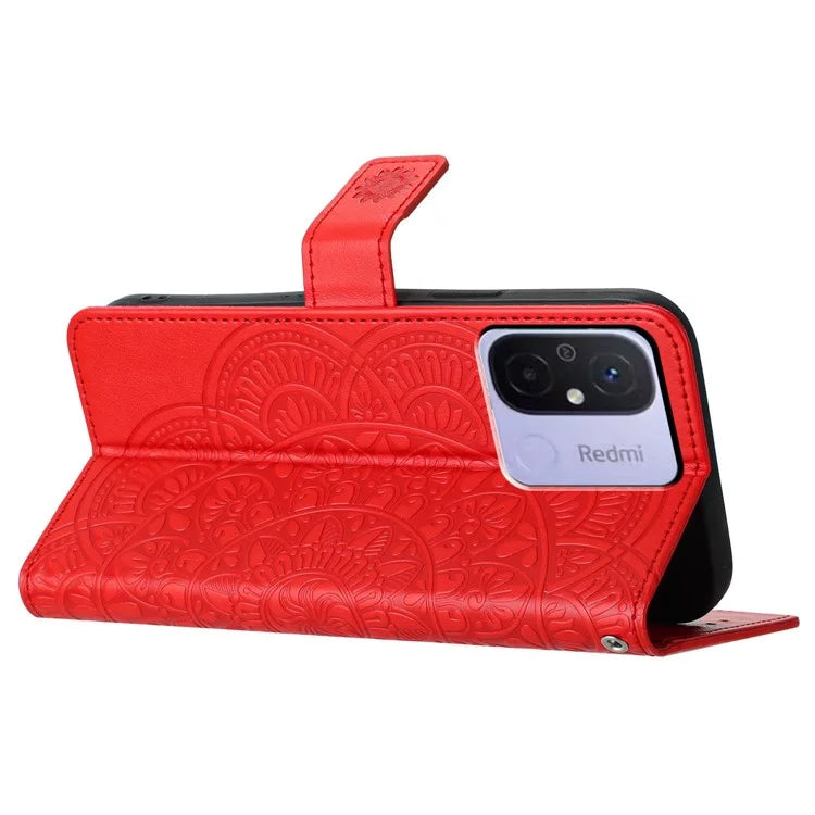For Xiaomi Redmi 12C 4G Case Folio PU Leather Flip Cover with 3 Card Slots Stand