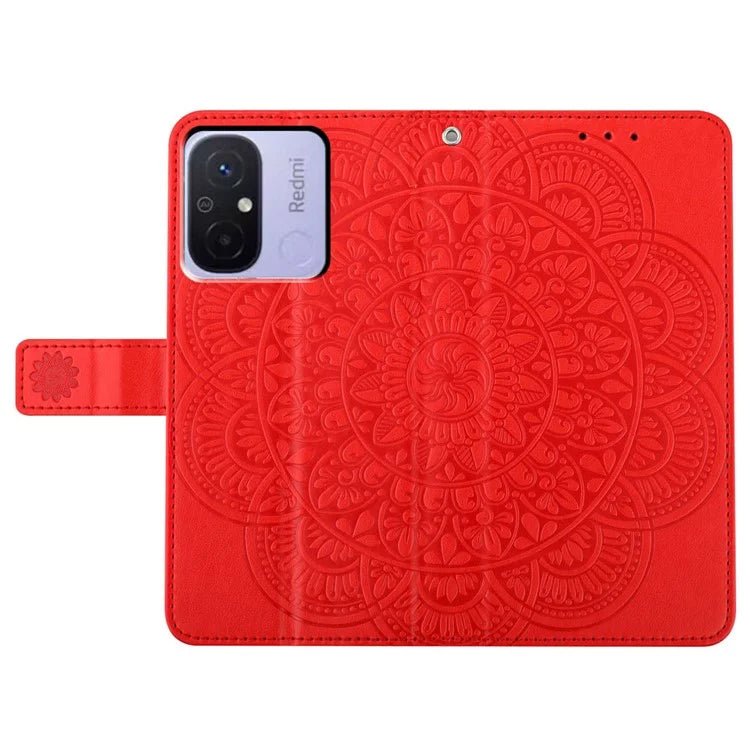 For Xiaomi Redmi 12C 4G Case Folio PU Leather Flip Cover with 3 Card Slots Stand
