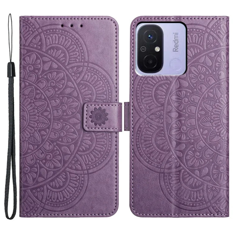 For Xiaomi Redmi 12C 4G Case Folio PU Leather Flip Cover with 3 Card Slots Stand
