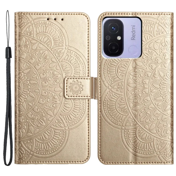 For Xiaomi Redmi 12C 4G Case Folio PU Leather Flip Cover with 3 Card Slots Stand