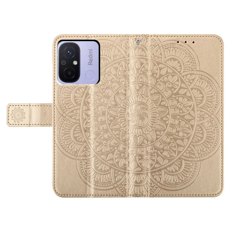 For Xiaomi Redmi 12C 4G Case Folio PU Leather Flip Cover with 3 Card Slots Stand
