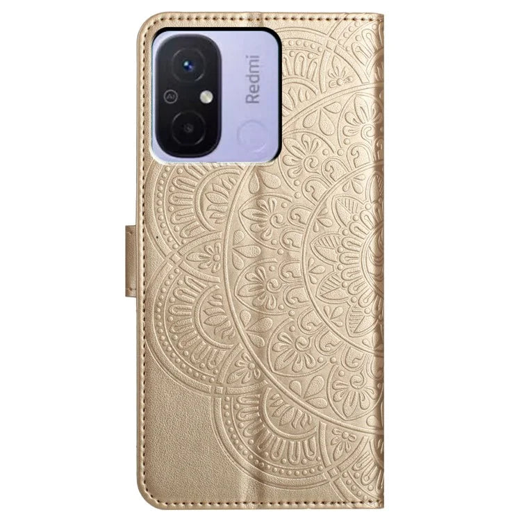 For Xiaomi Redmi 12C 4G Case Folio PU Leather Flip Cover with 3 Card Slots Stand