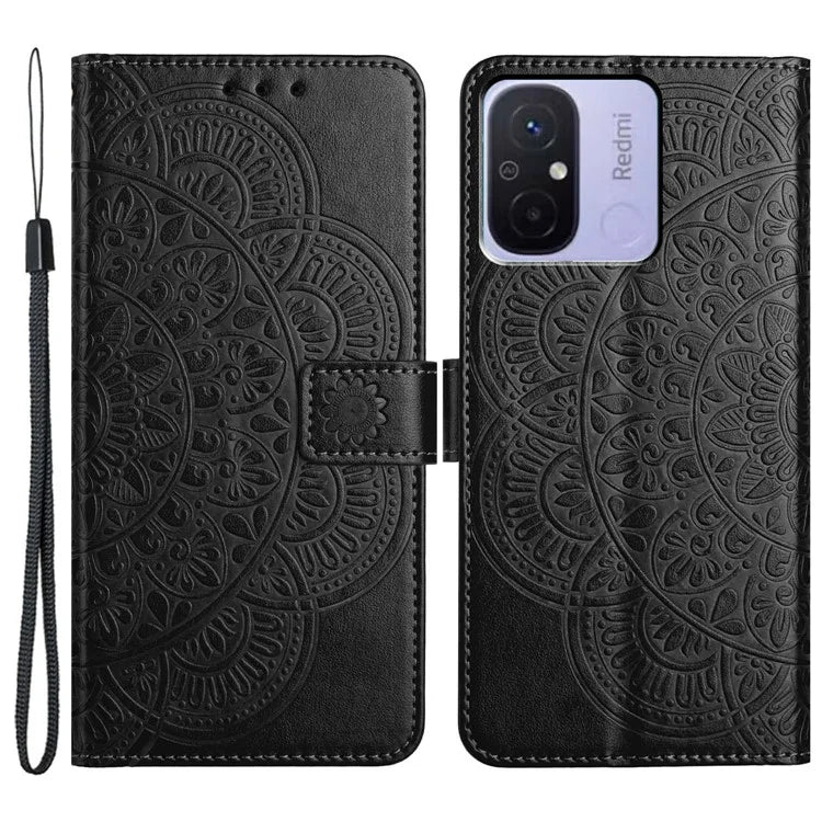 For Xiaomi Redmi 12C 4G Case Folio PU Leather Flip Cover with 3 Card Slots Stand