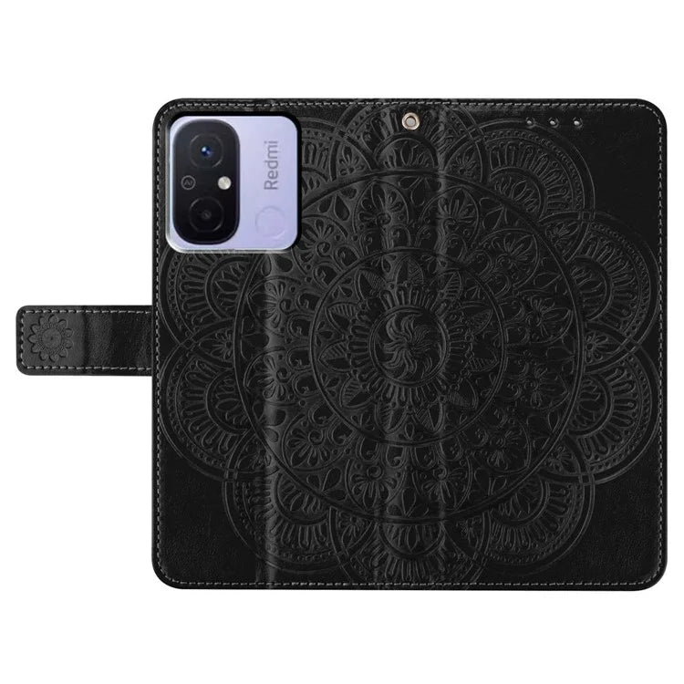 For Xiaomi Redmi 12C 4G Case Folio PU Leather Flip Cover with 3 Card Slots Stand
