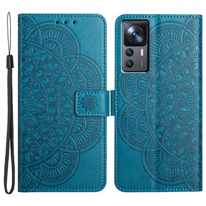 For Xiaomi 12T 5G / 12T Pro 5G / Redmi K50 Ultra Case PU Leather Phone Cover Imprinted Flower Pattern