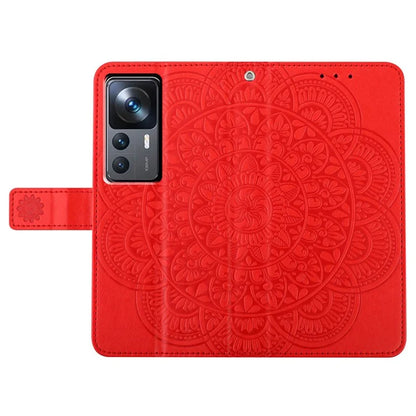 For Xiaomi 12T 5G / 12T Pro 5G / Redmi K50 Ultra Case PU Leather Phone Cover Imprinted Flower Pattern