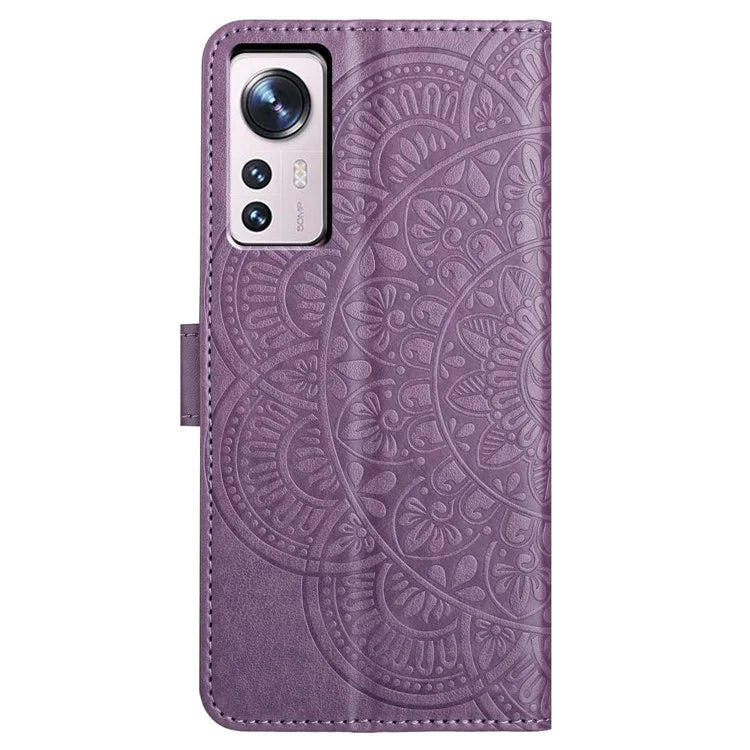 For Xiaomi 12 Lite 5G Case Flower Pattern PU Leather Stand Card Slots Flip Cover