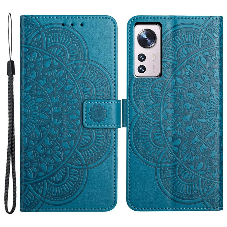 For Xiaomi 12 Lite 5G Case Flower Pattern PU Leather Stand Card Slots Flip Cover