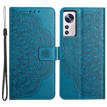 For Xiaomi 12 Lite 5G Case Flower Pattern PU Leather Stand Card Slots Flip Cover