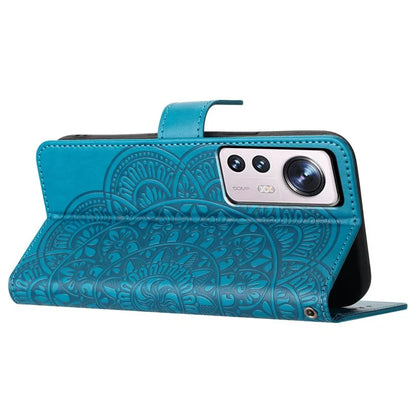 For Xiaomi 12 Lite 5G Case Flower Pattern PU Leather Stand Card Slots Flip Cover