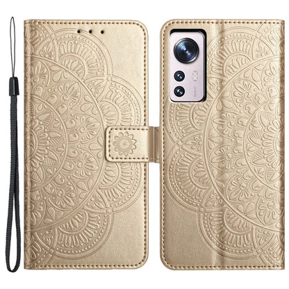 For Xiaomi 12 Lite 5G Case Flower Pattern PU Leather Stand Card Slots Flip Cover