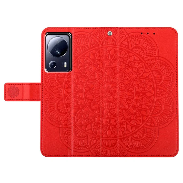 For Xiaomi 13 Lite / Civi 2 5G Case Leather Flip Wallet Cover Mandala Flower Design