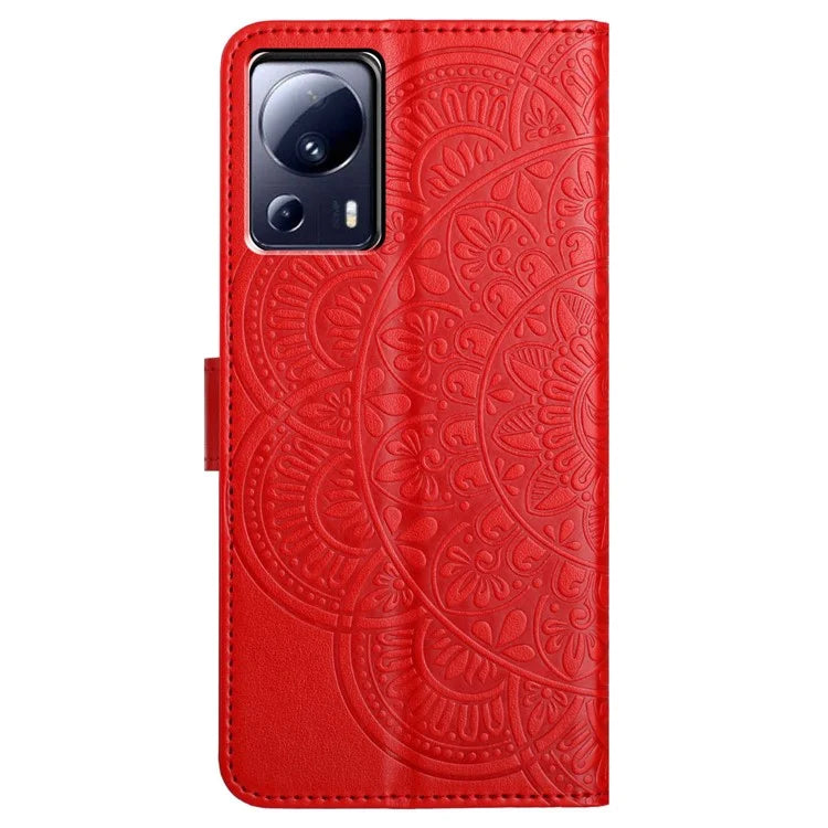 For Xiaomi 13 Lite / Civi 2 5G Case Leather Flip Wallet Cover Mandala Flower Design