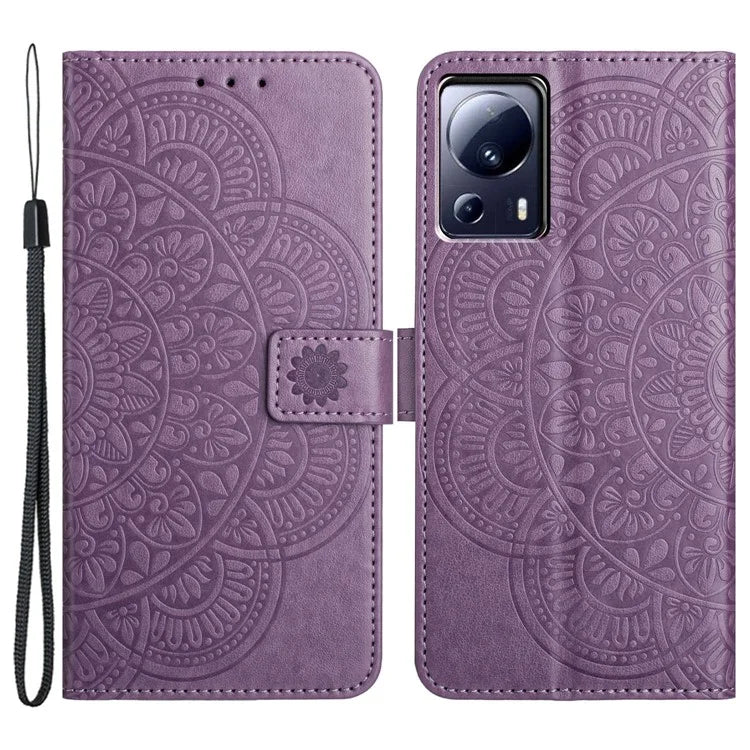For Xiaomi 13 Lite / Civi 2 5G Case Leather Flip Wallet Cover Mandala Flower Design