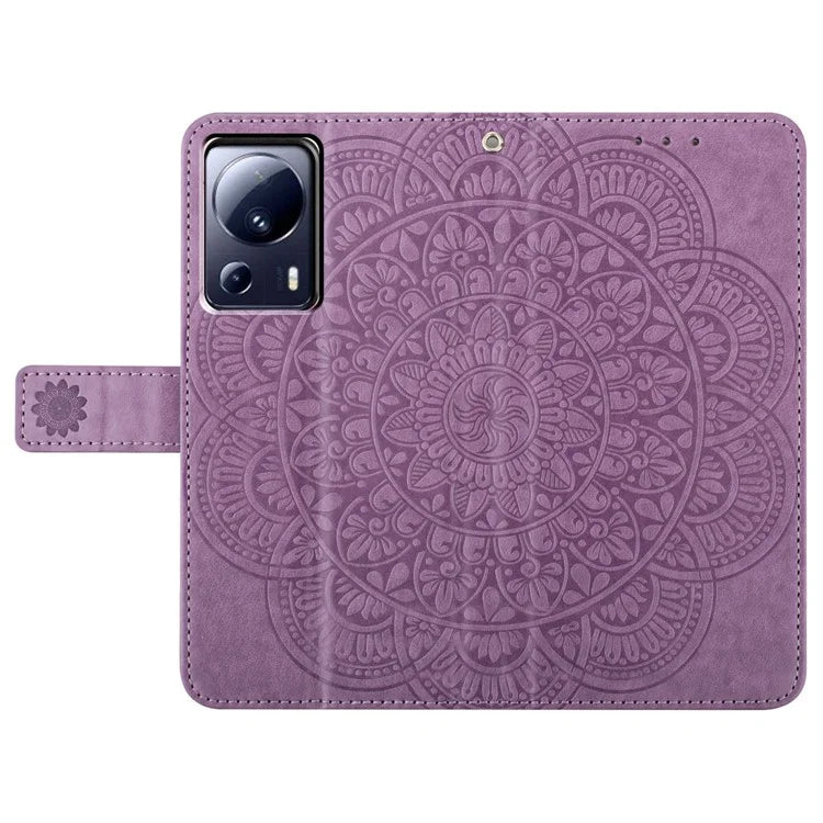 For Xiaomi 13 Lite / Civi 2 5G Case Leather Flip Wallet Cover Mandala Flower Design